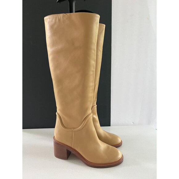 Vince Fabian beige leather riding Boots Size 6 - Picture 2 of 8